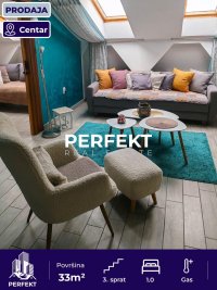 Nekretnina: Centar, 33m2, treći sprat,bez lifta, gas