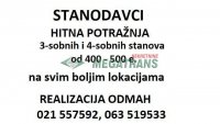 Nekretnina: POTRAŽNJA 3 i 4-sobnih stanova od 70 - 150 m2 ID#8015