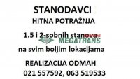 Nekretnina: HITNA POTRAŽNJA 1.5 i 2-sobnih stanova ID#8009