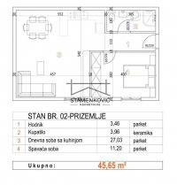 Nekretnina: Dvosoban stan u izgradnji na Adicama! ID#6118